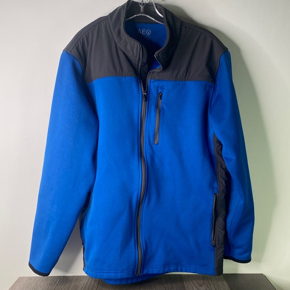 American Eagle Outfitters Men's Size Large Blue and Gray Jacket - 1153